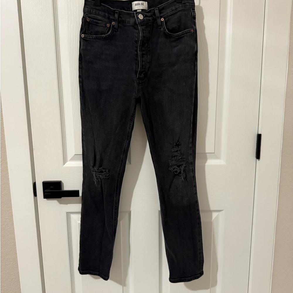 AGOLDE Black Distressed Jeans